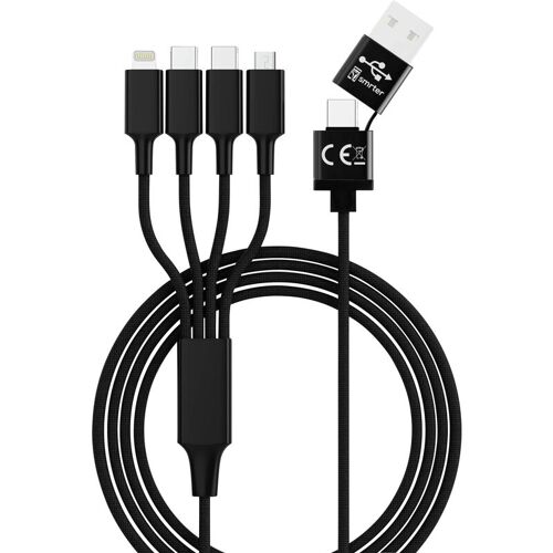 Câble De Charge Usb Usb-a Mâle, Usb-c Mâle, Usb-c Mâle, Connecteur Lightning , Usb-micro-b Mâle 1.20 M Noir Elitecbk W693052 - Smrter