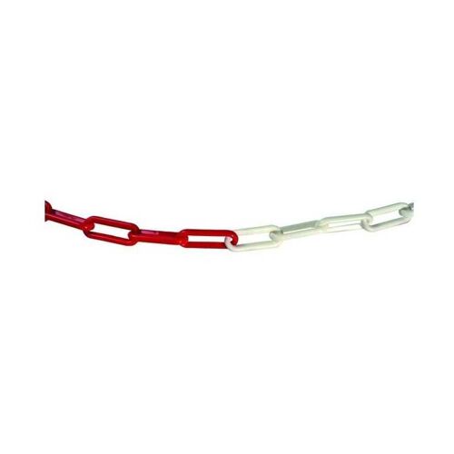 Chaîne En Plastique Bicolore Vigor Blanc/rouge 25 M 6x20x30 Mm