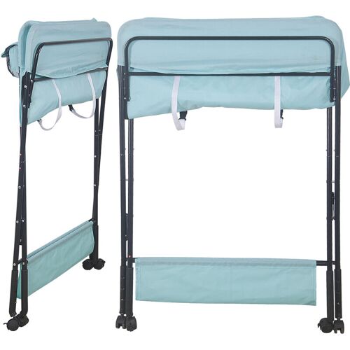 Haloyo - Table À Langer Pliante Baby Changing Table Avec Panier De Rangement Pour Nouveaux-Nés Chambre Bébé/Bleu