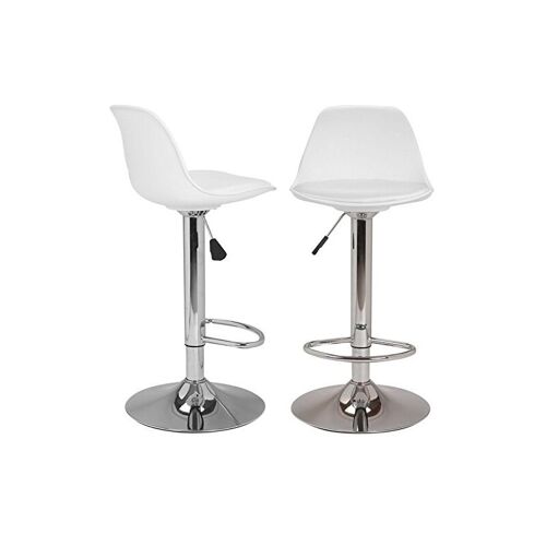 Haloyo - Lot De 2 Tabourets De Bar Design Blanc Chaises De Bar 2 Pcs Similicuir