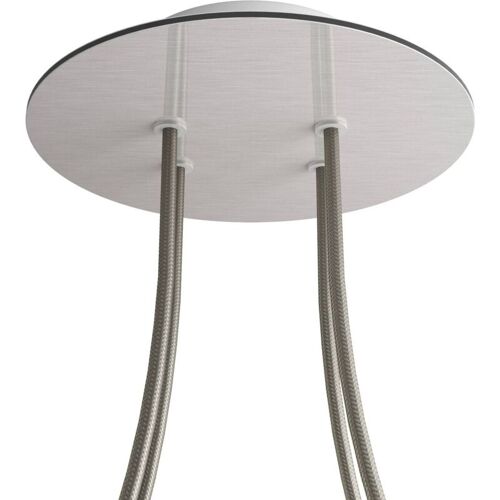 Creative Cables - Rose-one Rosette, Ronde, Diamètre 200 Mm Avec 4 Trous Et 4 Trous Latéraux - Blanc, Opaque