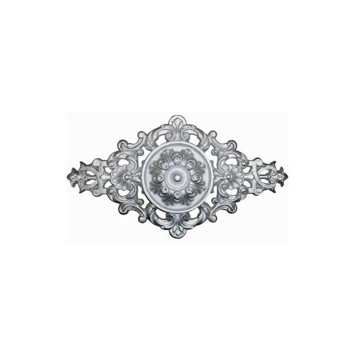 Palmette Avec Détail Floral En Fonte Zinguée - Hauteur 200mm Longueur 400mm - à Visser Avec Taraudage M6 (5mm) Deco Fer Forge