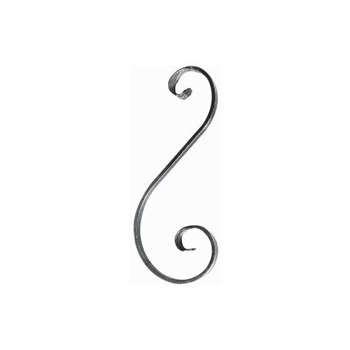 Deco Fer Forge - Volute En S Inégale Finition Queue De Carpe - Hauteur 270mm Largeur 110mm Plat Lisse 16x6mm - Fer Forgé - à Souder