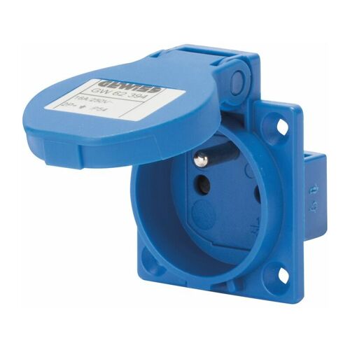 Socle De Prise Gewiss A Encastrer à 10° - Standard Français - 2p+t - Bleu