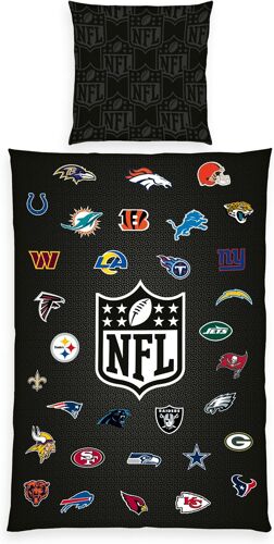 Ulteronixshop-Parure De Lit Nfl Teams, Taie D'oreiller Env. 80 X 80 Cm, Housse De Couette Env. 135 X 200 Cm, Avec Fermeture Éclair De Qualité, 100% Coton/Renforcé