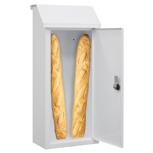 Panera Sp008bn-p Boîte à Pain, Boîte Aux Lettres En Acier Pour Les Livraisons De Pain, Pour Baguette De Pain Et Journaux, Grandes Dimensions Et Grande Capacité, Sans Clé, Blanc - Arregui