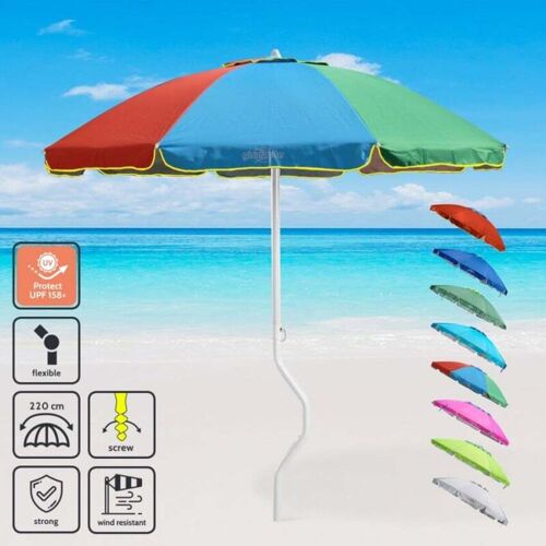 Parasol De Plage Léger Visser Protection Uv Girafacile 220 Cm Apollo - Multicolore 1