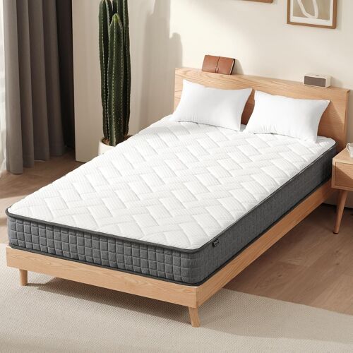 SUBZONAL-Matelas 90x200, 20 cm, Matelas à Ressorts Ensachés Indépendant, Isolation du Mouvement, Mi-Ferme, Soutien Parfait, Haute Resilience Ultra Respirante
