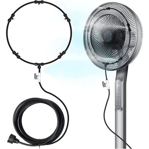 Kit De Brumisation De Ventilateur Pour Une Brise De Terrasse Extérieure, Ventilateurs De Brumisation D'Eau, Ligne De Brumisation De 8 M + 5 Buses De Brumisation En Métal En Cuivre + 1 Connecteur 3/4'