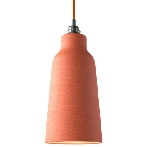 Creative Cables - Lampe Suspendue Fabriquée En Italie Avec Câble Textile, Abat-Jour En Céramique Et Garniture Métallique