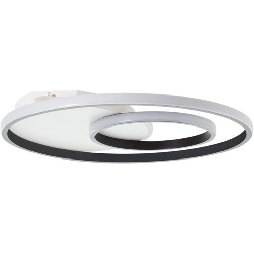 Brilliant - Lampe, Plafonnier Merapi Led 51x51cm Blanc / Noir, Métal / Plastique, 1x 34w Led Intégré, (4700lm, 3000k), A+