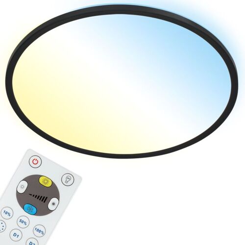 Panneau Led Briloner Leuchten Slim, 22 W, 3000 Lm, Ip20, Noir, Plastique, Dimmable, Avec Télécommande, 42 Cm