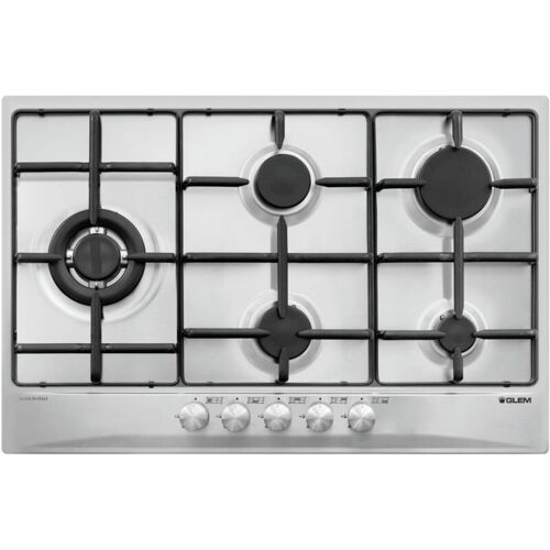 Table De Cuisson Glem Gas Gt85tix Inox Encastrable 75 Cm 5 Feux