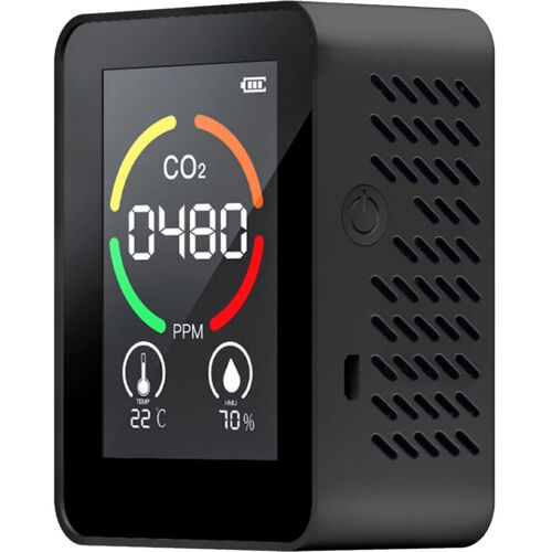 Zn-az- 2co-yy01 Détecteur De Dioxyde De Carbone 3-en-1 Température/humidité/co2 Pile Intégrée ,noir