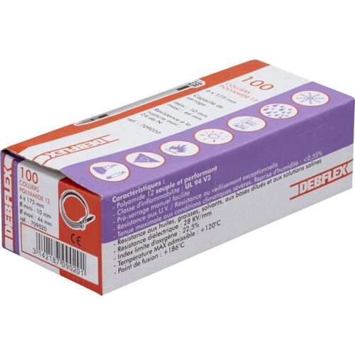 Collier Autoblocant 6x180 Mm Noir Boite De 100 - 709020 - Debflex