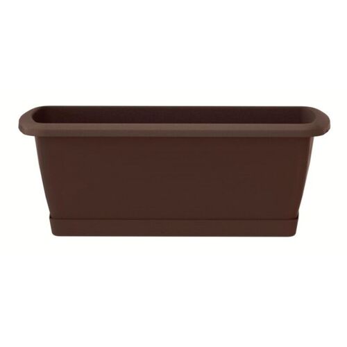 Jardinière De Balcon En Plastique Marron 39,2 X 18,4 Cm Avec Base Espana