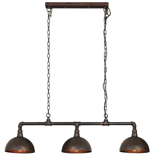 M&s - Suspension Industriel 3 Lampes En Métal Noir - Amp