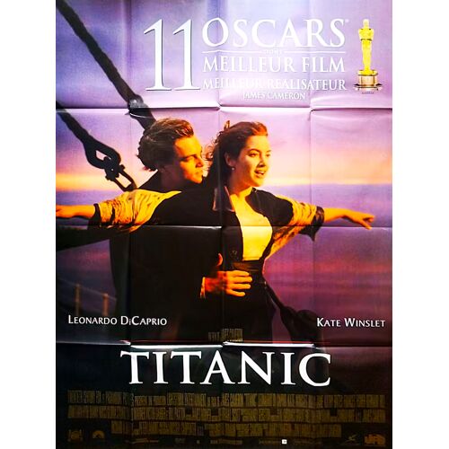 *** Titanic - 11 Oscars - Affiche De Cinéma Pliée - 120x160 - De James Cameron - 1997 - Leonardo Dicaprio, Kate Winslet, Billy Zane, Kathy Bates, Bill Paxton - Comme Neuf - Mondial Relat ***