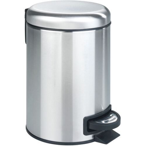 Poubelle à Pédale Salle De Bain Wenko Modèle Leman, Poubelle Salle De Bain, Poubelle Wc, Collecteur De Déchet Bureau, Contenance 3l, Coloris Inox Mat, 17x25x22,5cm