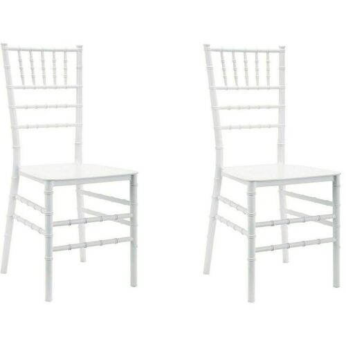 Mediawave Store - Ensemble 2 Chaises Chiavari Blanc Design Classic Pour Catering Vintage
