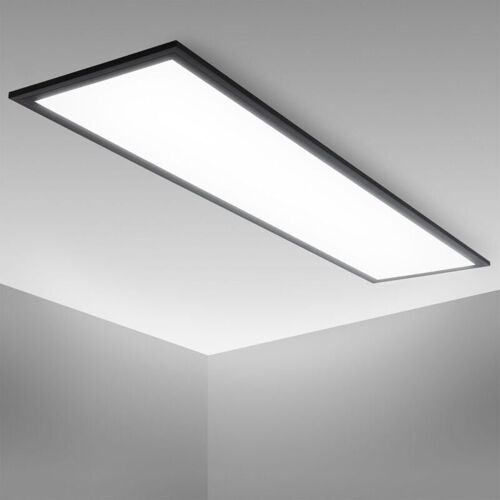 Panneau Led I 1 Mètre I Lumière Blanche Neutre 4.000 K I 22 Watt I 2.200 Lumen I Cadre Noir I 1000x250x65 Mm - B.K.Licht