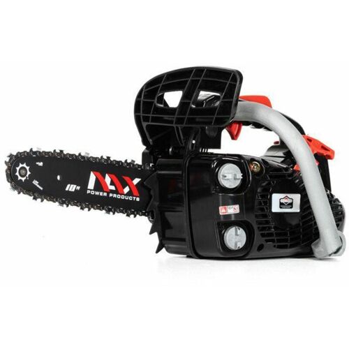 Nax Power Products Moteur 100 C 25,4 Cm3 0,75 Kw, Rail De Guidage De 10 Inch 25 Cm, Low Kickback Briggs &amp Stratton Système Anti-recul, Licence Officielle, Tronçonneuse De Essence, Couleur Noir