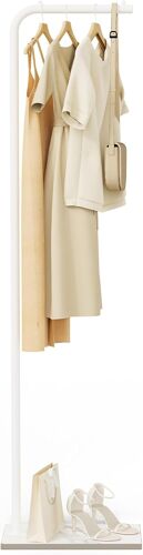 Ulteronixshop-Métal Portant à Vêtements, Type L Moderne Multifonctionnel Porte Manteau, Portemanteau sur Pieds avec Dalles de roche lourdes, 180 cm, Blanc