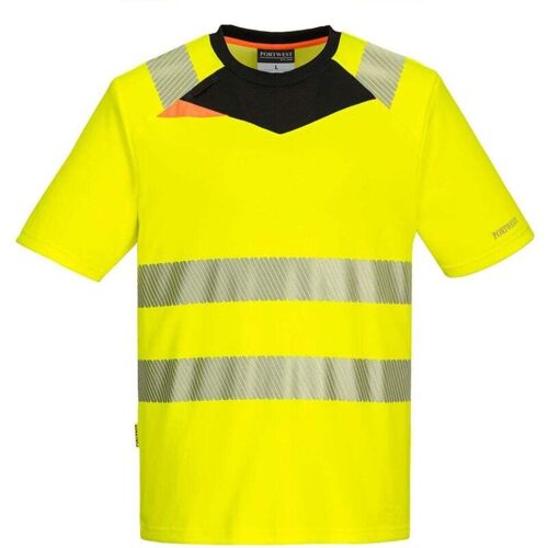 Tee-shirt De Travail Haute Visibilité Anti Uv Slim Portwest Dx4 S/s Jaune Xl