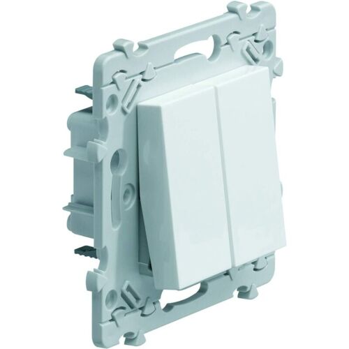 Double Interrupteur Ou Va-et-vient Hager Essensya Finition: Blanc - Griffes: Avec Griffes