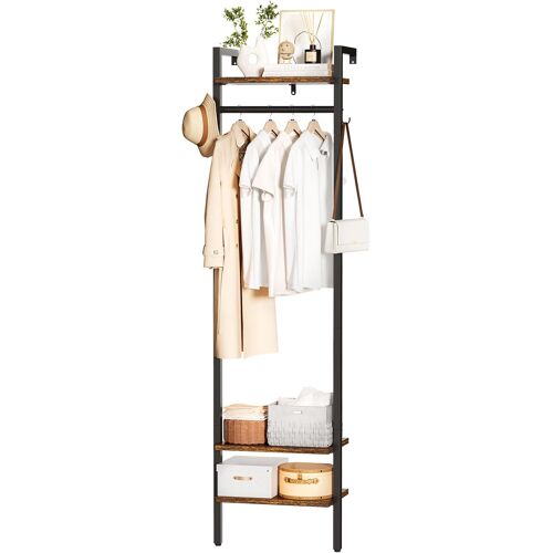 Ulteronixshop-Porte-Manteau, Meuble d'Entrée, Haute 180CM Portant à Vêtements, Organisateur de Rangement Mural, pour Chambre, Salon, Style Industriel, Marron Rustique HGR003H