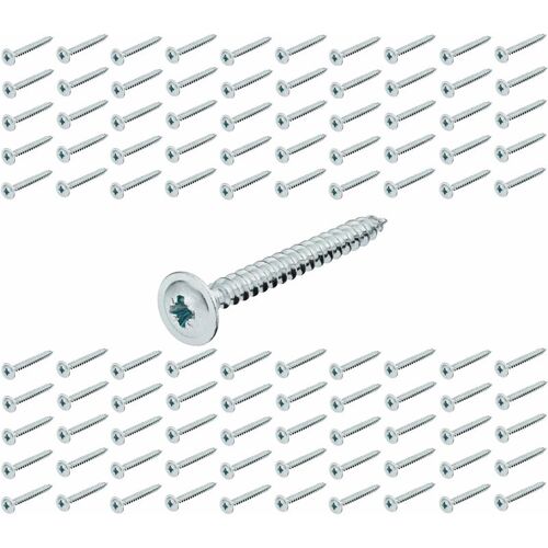 Cyclingcolors - 100x Vis Cruciforme Tête Plate M3,5 X 25mm Filet Complet Acier Bois Meuble Universelle