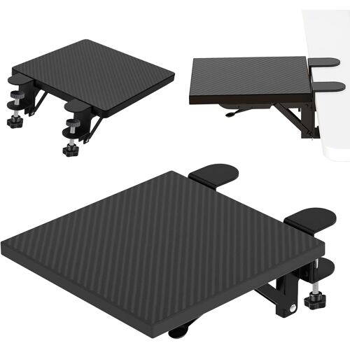 Ulteronixshop-Plateau d'Extension Bureau,Support Ergonomique Clavier Sous Bureau d'ordinateur,Support Robuste Bras Souris,Convient La Maison Et Le Bureau,Pince Sans Perforation BICXH0004BL00 Noir 20x