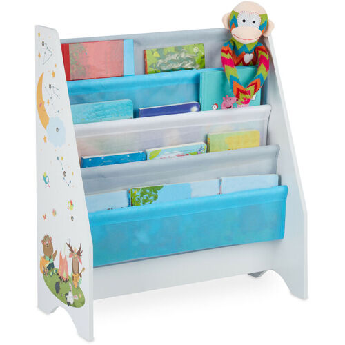 Bibliothèque Enfants, 4 Casiers Suspendus, Motif Feu, étagères Pour Livreshlp: 71x62x29 Cm, Multicolore - Relaxdays