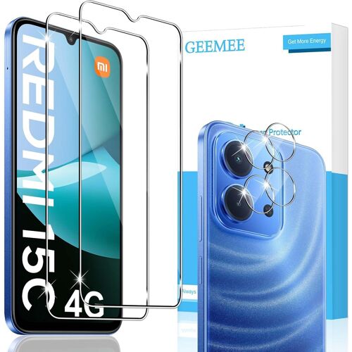 pourXiaomiRedmi15C4G/5GVerreTremp¿¿,2+2Pi¿¿cesProtection¿¿cranetCam¿¿raArri¿¿reProtecteur,UltraClair9HCrystalProtectionEcranAnti-RayurespourRedmi15C