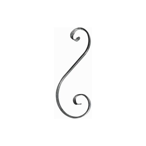Deco Fer Forge - Volute En S Inégale Finition Queue De Carpe - Hauteur 270mm Largeur 110mm Plat Lisse 12x6mm - Fer Forgé - à Souder