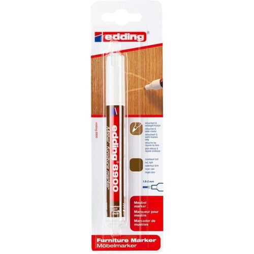 8900 Marqueur Permanent Pour Meubles - Pointe Ronde 1.5-2mm - Résistant A Le Light - Séchage Rapide - Couleur Noyer Clair - Edding