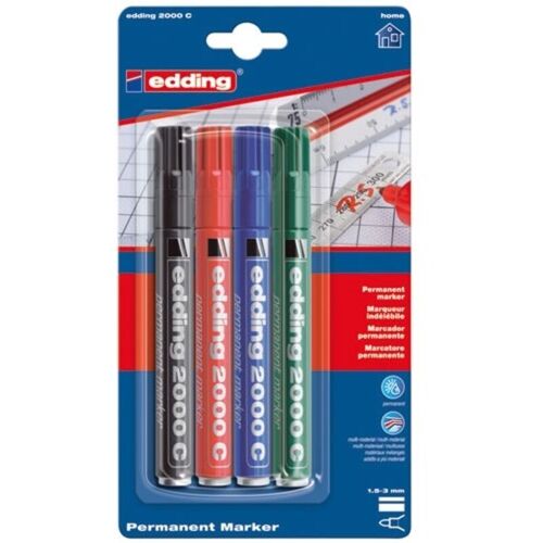 Marqueur Indélébile X4 Assortis - Edding