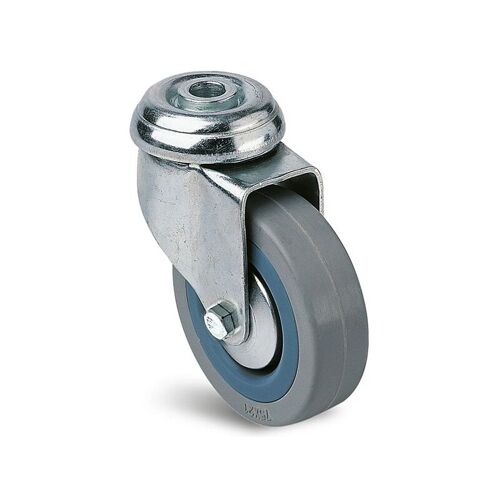 Roulette pivotante GUITEL HERVIEU Novoplex 100 mm caoutchouc gris trou central