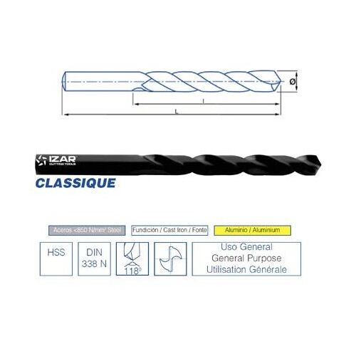 Foret Hss Metal Din338n 0.3 à 3mm Izar Série Courte 1.95 Mm