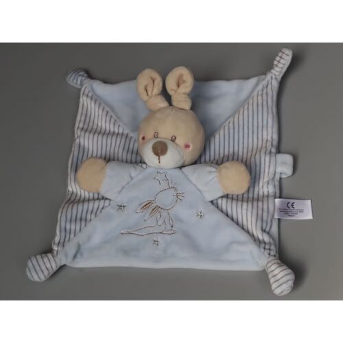 Doudou lapin plat Simba Toys Kiabi bleu étoiles