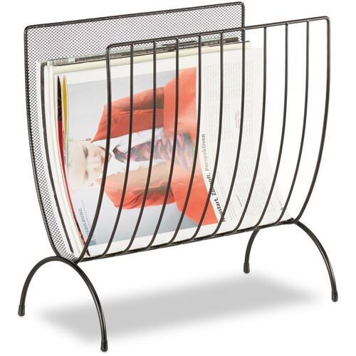 Porte-revues En Maille Métal Porte-journaux Trieur En Maille Tressée Hxlxp: 35 X 34 X 18 Cm, Noir - Relaxdays