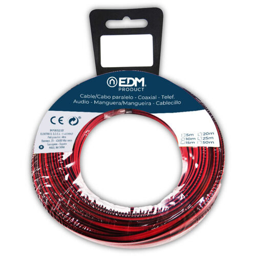 Bobine Câble Parallel 2x1,5mm Noir/rouge 5m (audio)