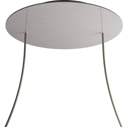 Creative Cables Rose-one Xxl Rosette Ronde, Diamètre 400 Mm Avec 2 Trous Et 4 Trous Latéraux - Acier Dibond Satiné, Noir