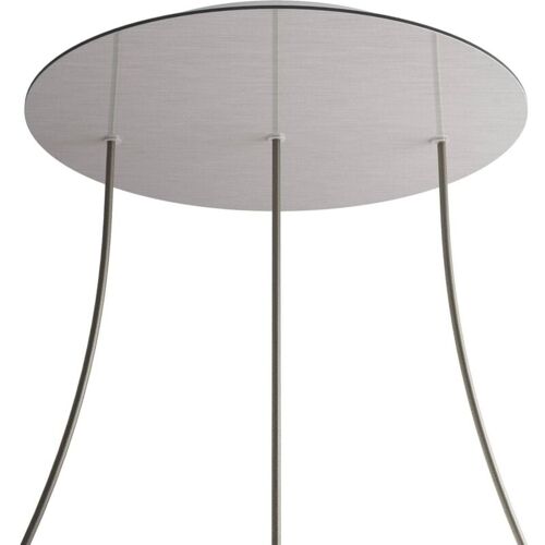 Creative Cables - Xxl Rose-one Rosette Ronde, Diamètre 400 Mm Avec 3 Trous En Ligne Et 4 Trous Sur Le Côté - Acier Dibond Satiné, Blanc