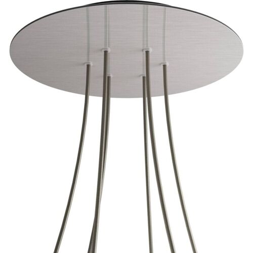 Creative Cables Rose-one Xxl Rosette Ronde, Diamètre 400 Mm Avec 6 Trous Et 4 Trous Latéraux - Acier Dibond Satiné, Noir