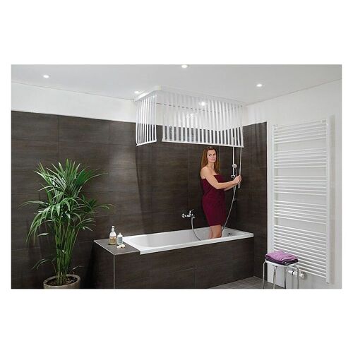 Banyo - Kit Rideau De Douche Roulant Angulaire Couleur Rideau: Blanc