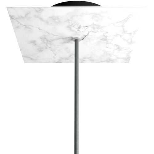 Creative Cables Rose-one Rosette Carrée, 200 Mm Avec 1 Trou Et 4 Trous Latéraux - Marbre De Carrare, Noir