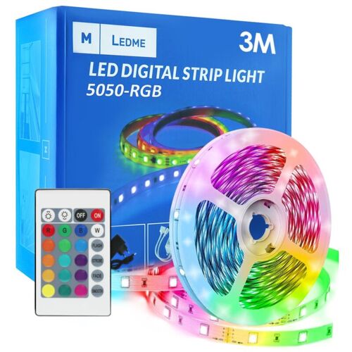 Pack Ruban Led 12v 5050 30l Rgb - 3 Mètres Rgb - Ledme - Lm2402