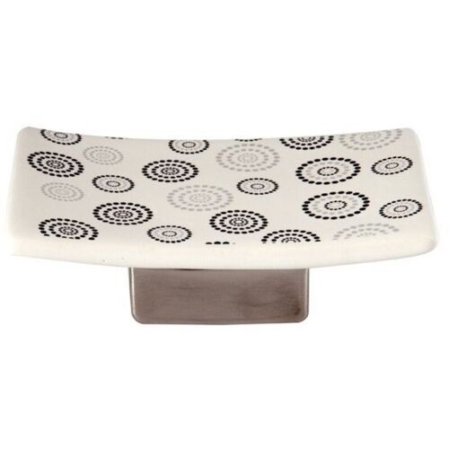 Porte Savon Céramique Dots Gris & Blanc Msv