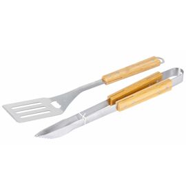 Set de 2 accessoires, pince et spatule bambou - Somagic